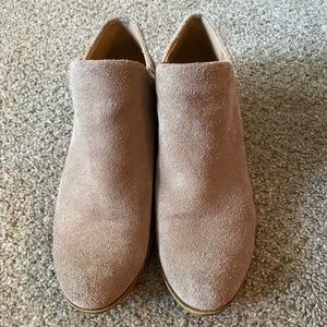Lucky Brand Brett Booties Suede Size 7 Taupe